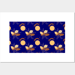 A cat flying over the moon and garden Posters and Art